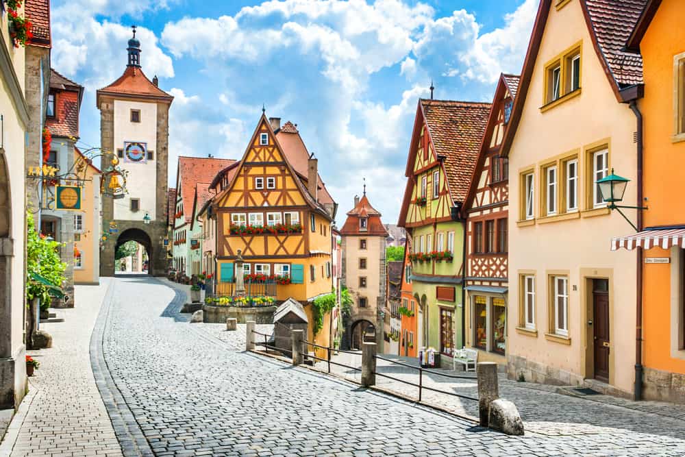 Iconic preserved medieval town Rothenburg ob der tauber on the Romantic Road Germany