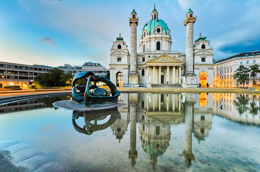 Karlskirche Church is a historic sight you need to see after deciding where to stay in Vienna