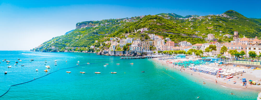 Panoramic view of the Salerno Coast, a great choice of where to stay on the Amalfi Coast.