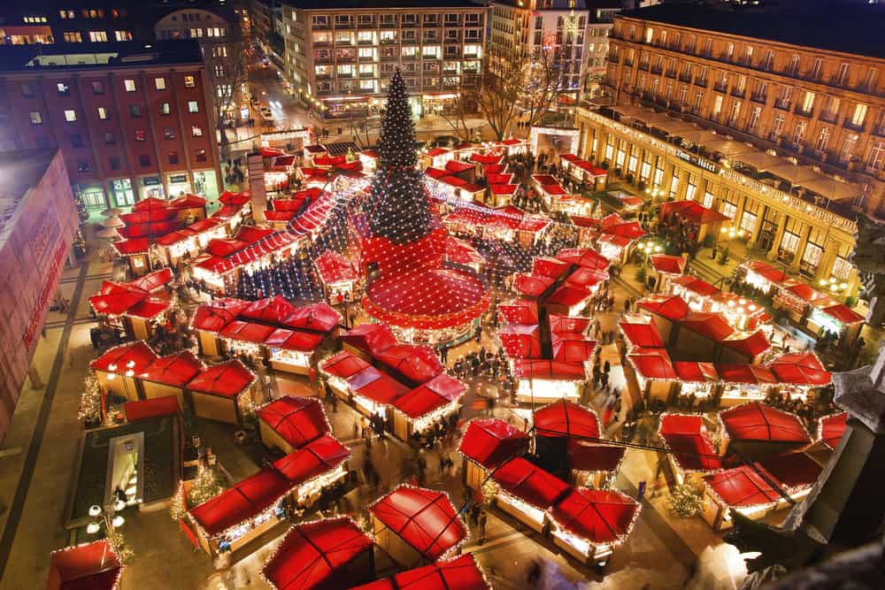 christmas markets in germany cologne market overhead view