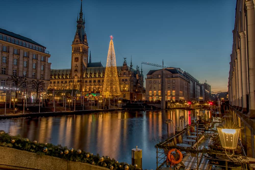 christmas markets in germany hamburg water view