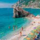 swimmers on Fegina Beach in Cinque Terre