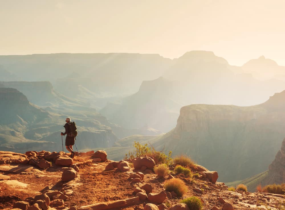 A hiker tackles one of the many Grand Canyon hikes