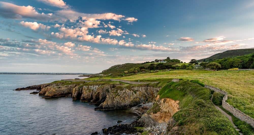 one of the easy hikes in Ireland along a cliff Howth Cliff Walk is a popular destination