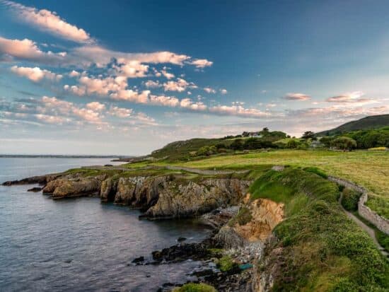 one of the easy hikes in Ireland along a cliff Howth Cliff Walk is a popular destination