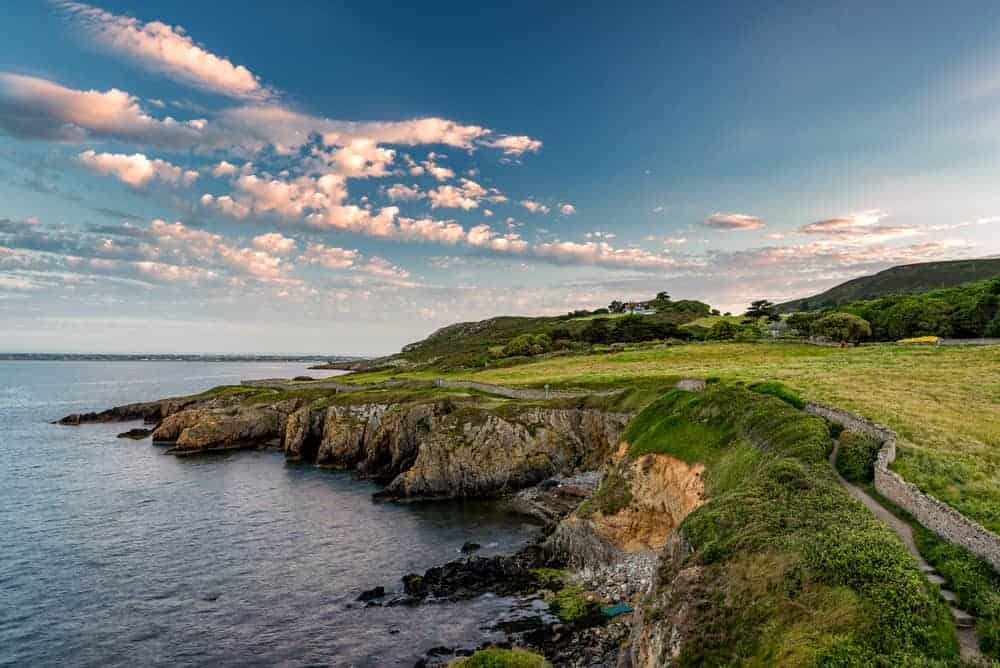 one of the easy hikes in Ireland along a cliff Howth Cliff Walk is a popular destination