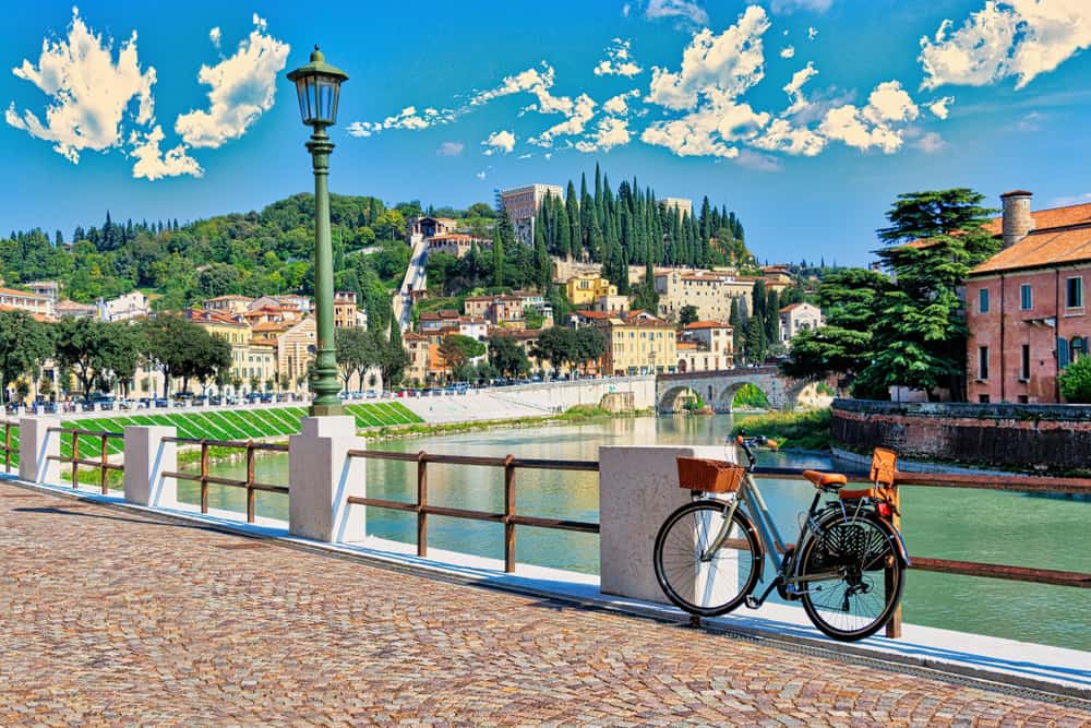 bike along Verona for Italy honeymoon excursion