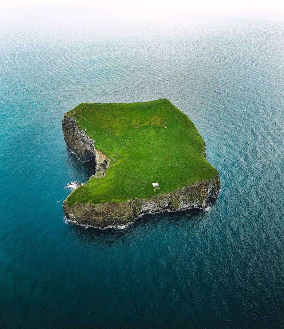 drone view of the westman islands