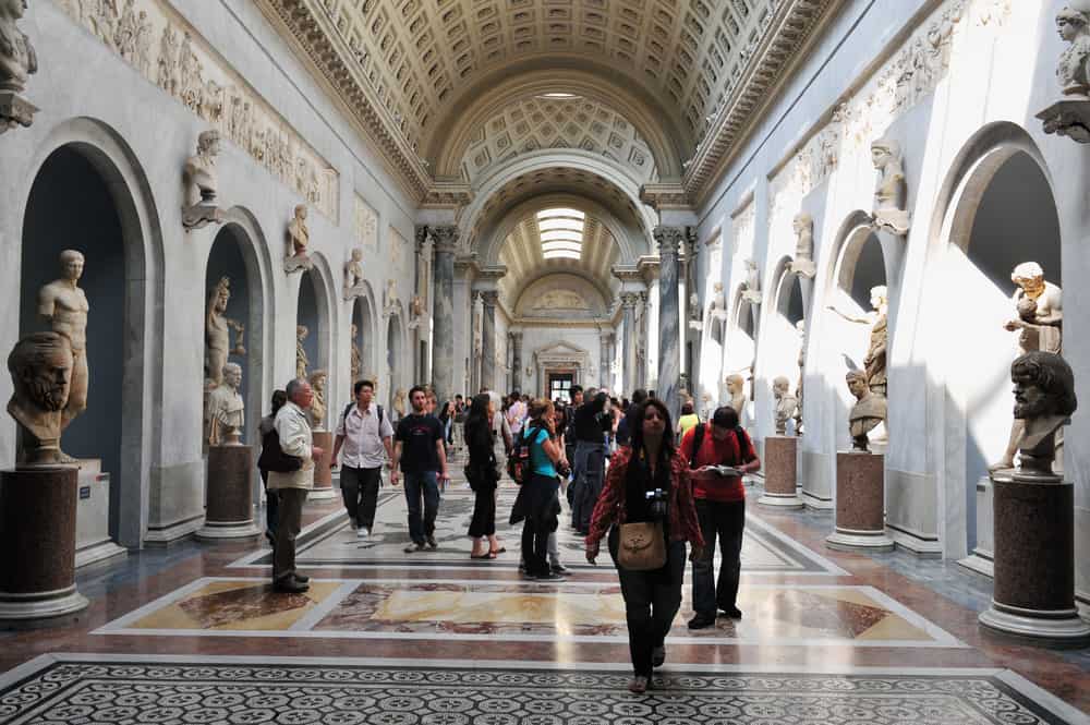 The Vatican Museums show 20,000 pieces of work attracting thousands of visitors a week. 