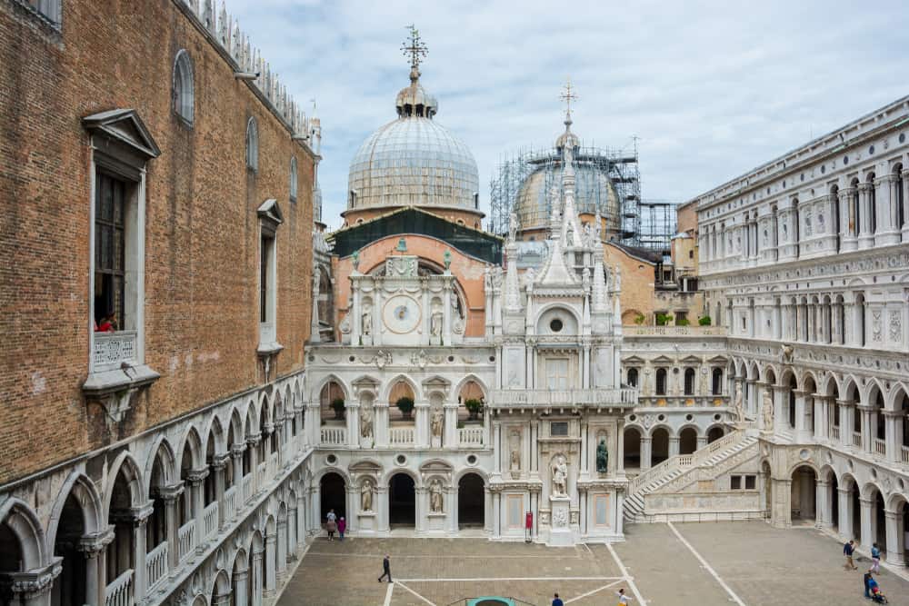 Admire the beautiful architecture of Doge's Palace during your 14 days in Italy