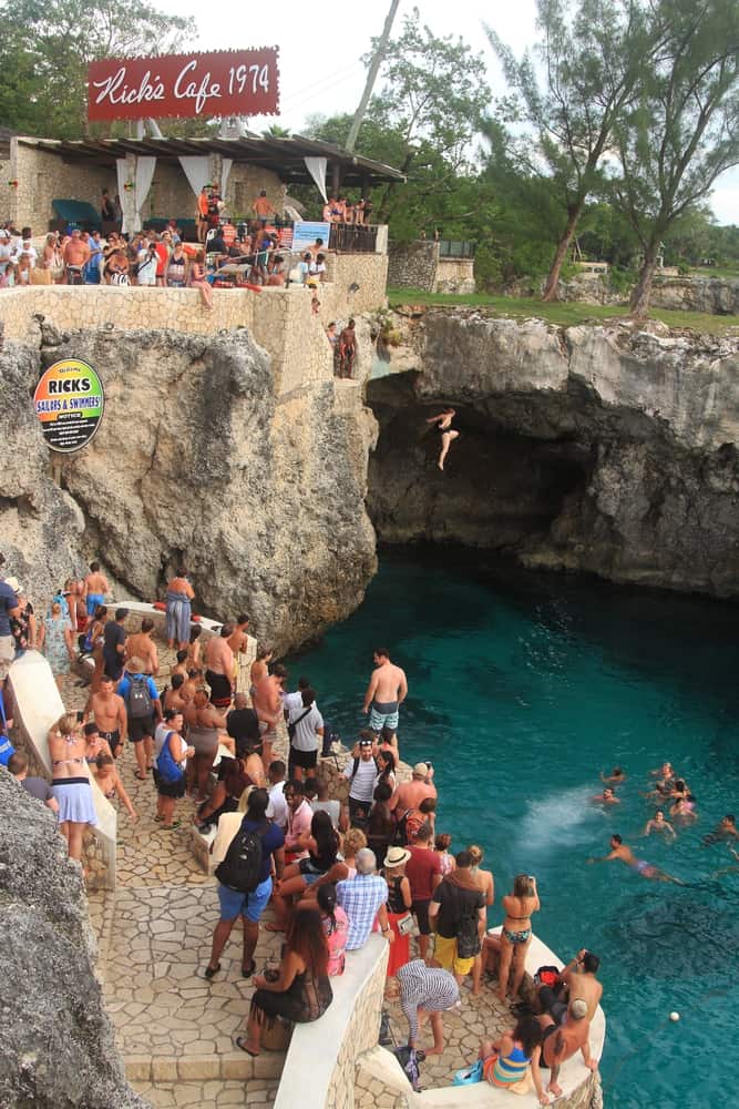 Photo of Cliff Jumping at Rick's Cafe, a Fun Jamaica Honeymoon Activity