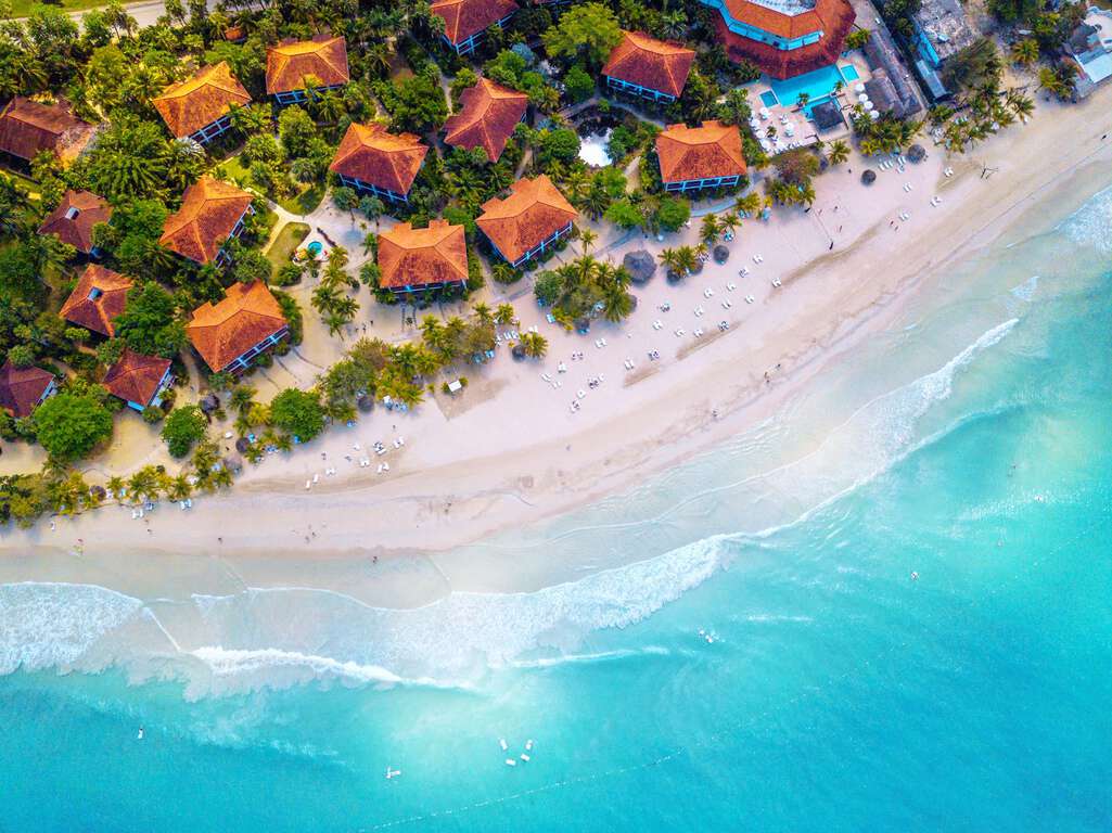 Aerial Photo of Negril Couples, a Perfect Place to Stay on Your Jamaica Honeymoon