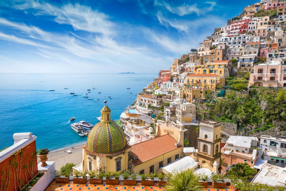 cliffside view of Positano showcasing one of the best italy vacation spots