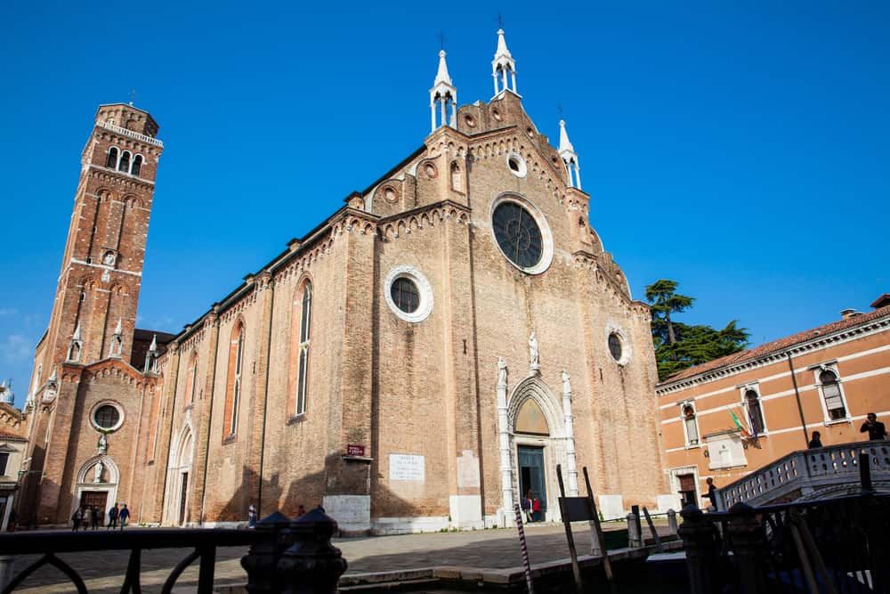 A beautiful view of a church in San Polo, a great choice of where to stay in Venice