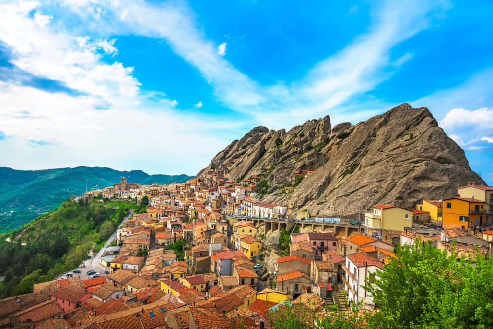 small town in italy with colorful buildings