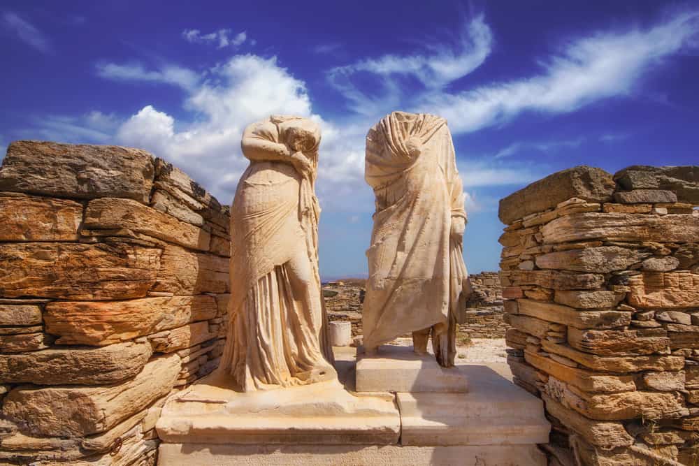 Photo of sculptures in Delos.