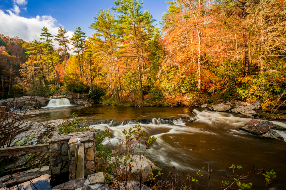 linville falls is one of the best places to see fall colors in NC