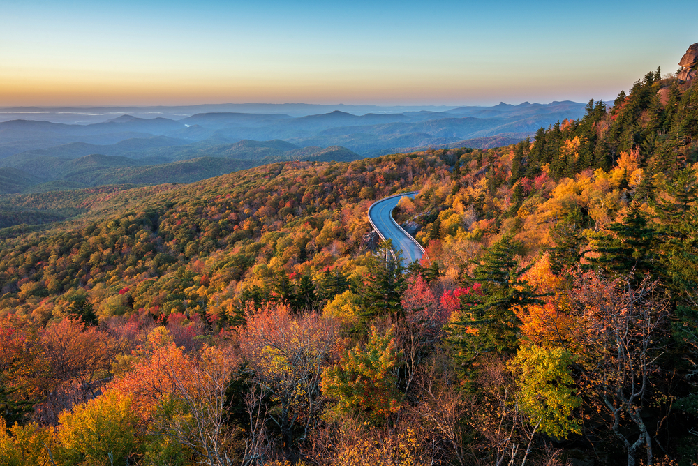 lynn cove viaduct is one of the best places to see fall in north carolina