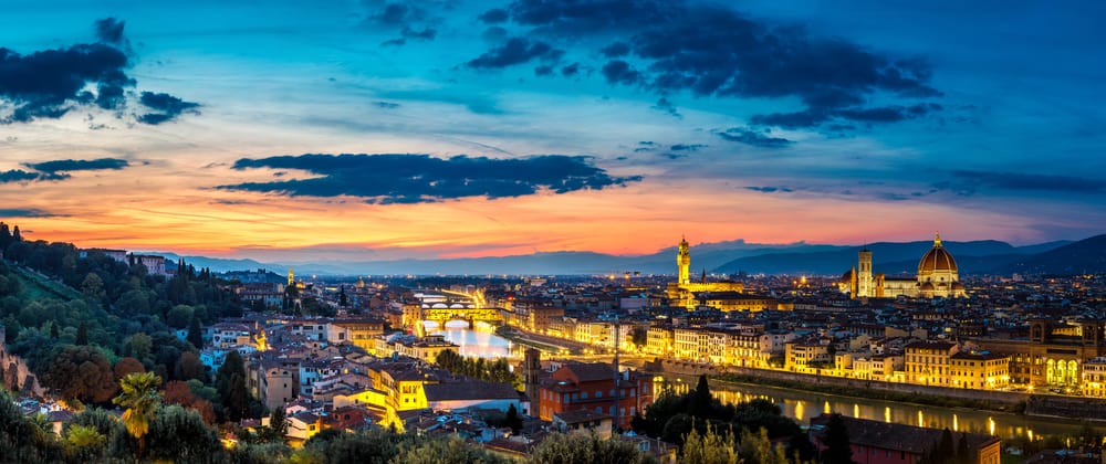 view of Florence at sunset