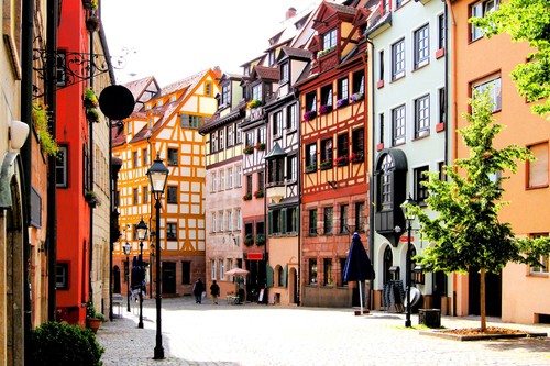 half-timbered houses in Nuremberg on your Germany road trip