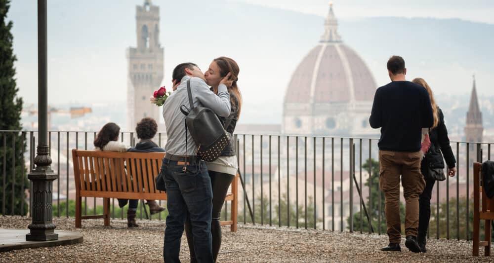 Photo of couple in Florence.