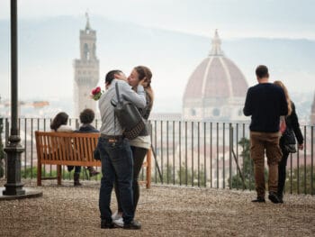 Photo of couple in Florence.