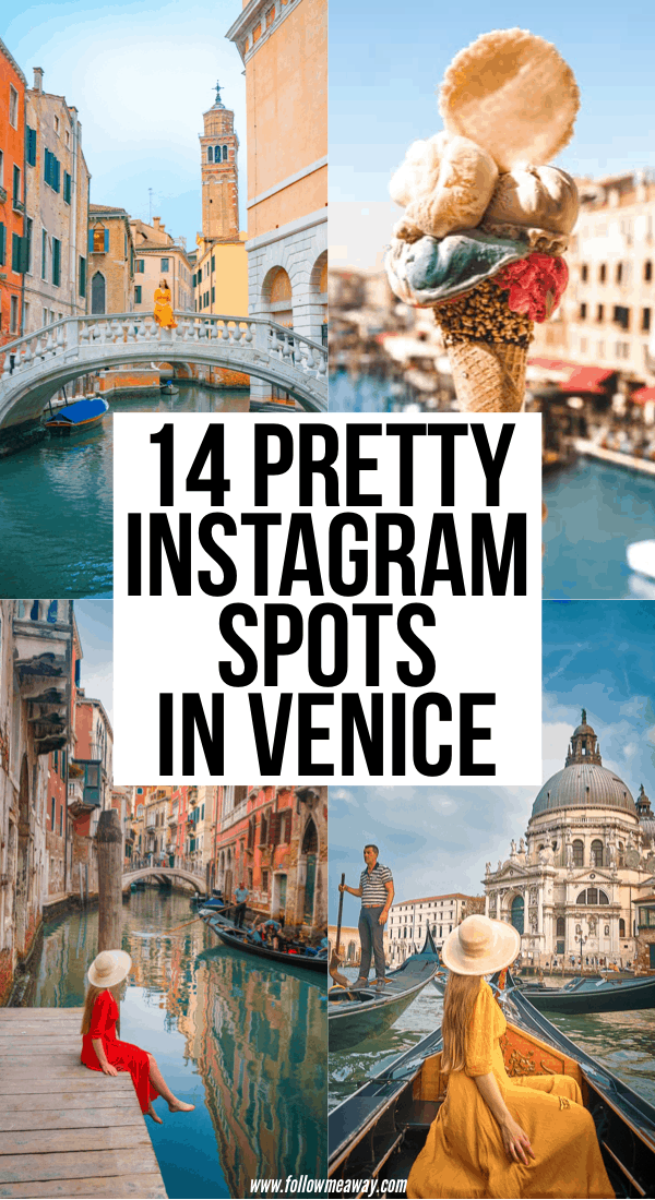 Collage of four Venice photos reading, "14 Pretty Instagram Spots In Venice"