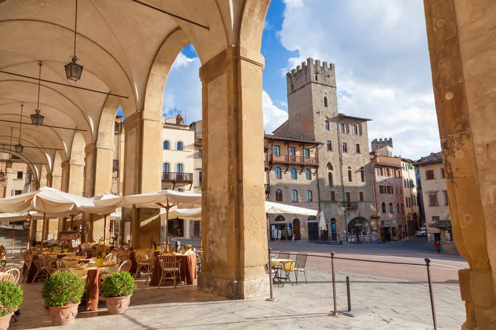 Photo of Piazza Grande in Arezzo, a great place to consider when deciding where to stay in Tuscany.