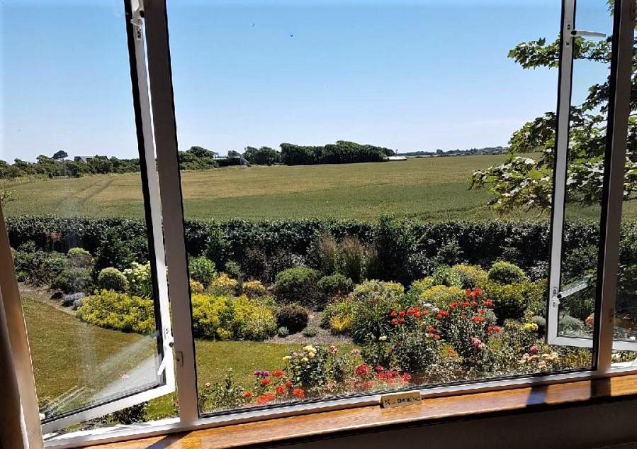 Photo of window view from the Groveside Farm B&B, a lovely place to stay during your honeymoon to Ireland.