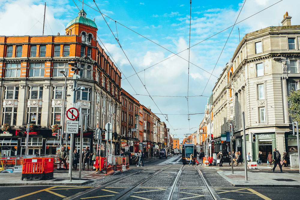 O'Connell Street has many beautiful buildings and statues