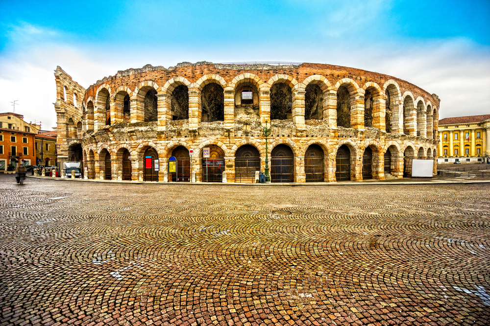 two story ancient amphitheater Northern Italy itinerary