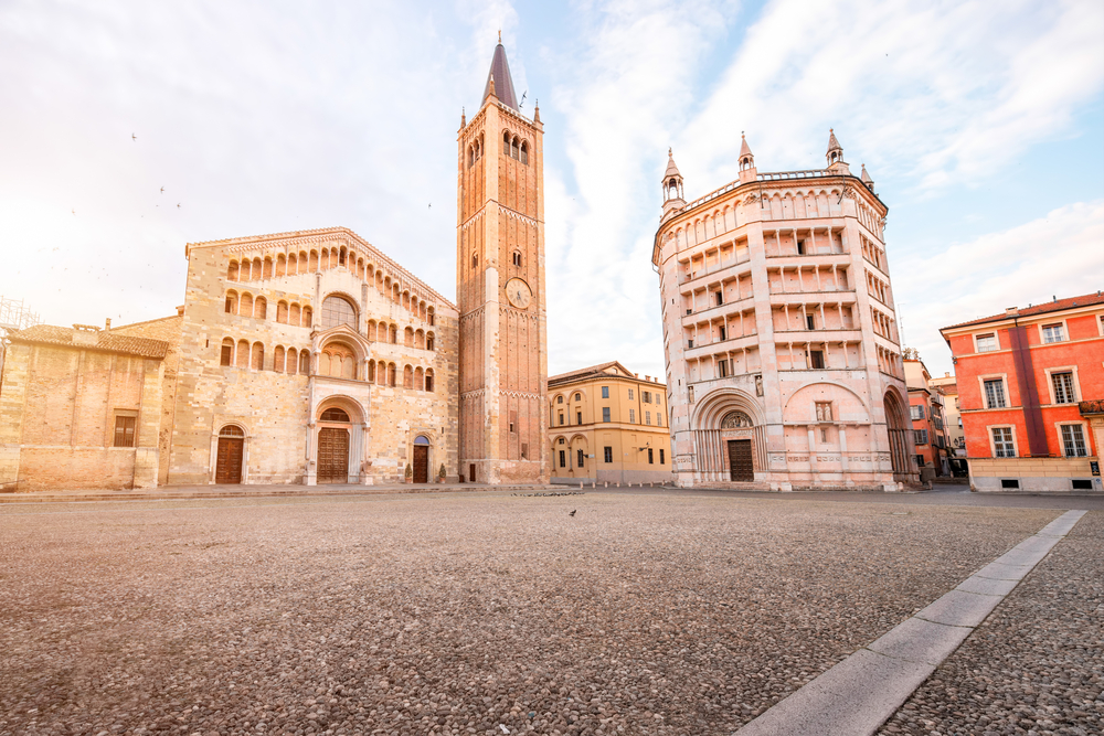 Parma church and baptistry square