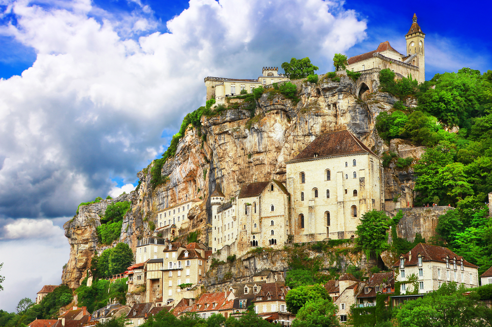 Rocamadour is built into the side of a cliff