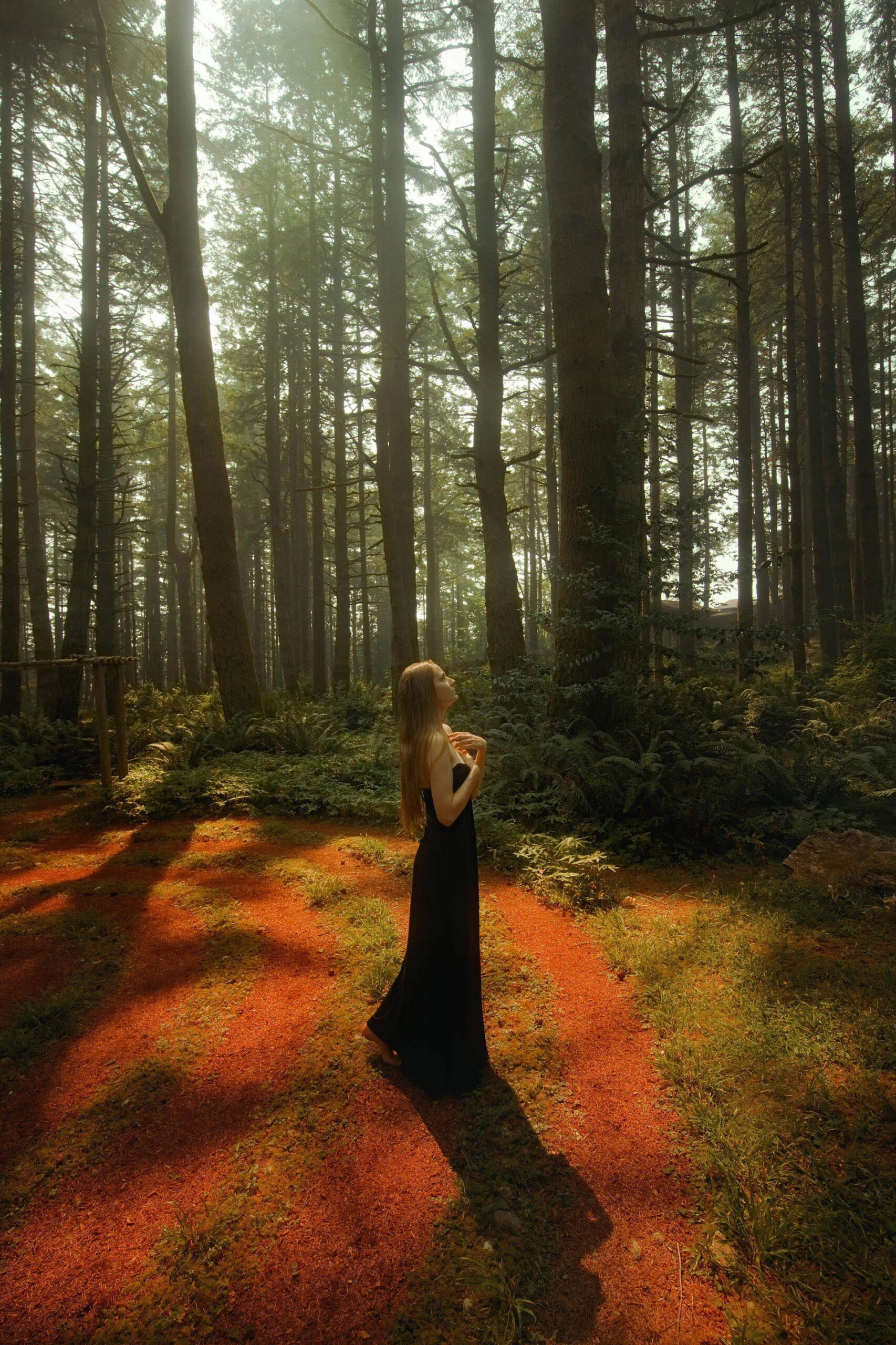 standing at the edge of a labyrinth on your Oregon coast road trip