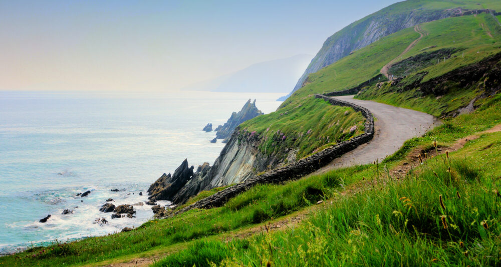 Photo of road along Slea Head drive in Dingle Peninsula