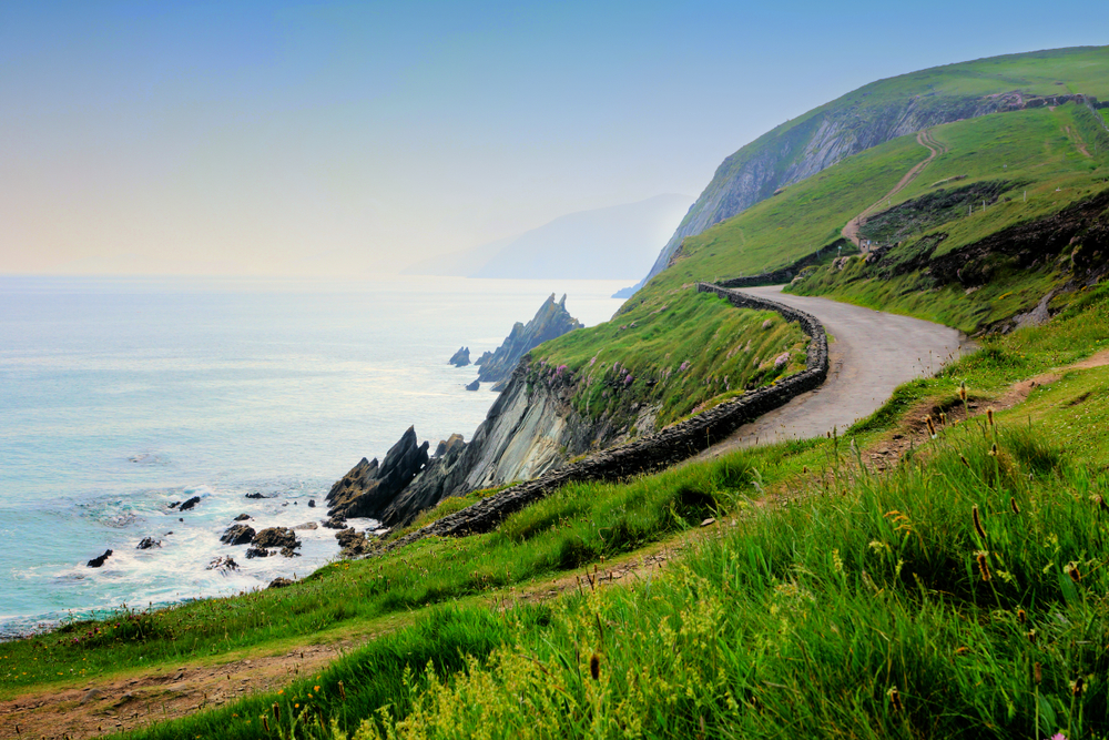 Photo of road along Slea Head drive in Dingle Peninsula