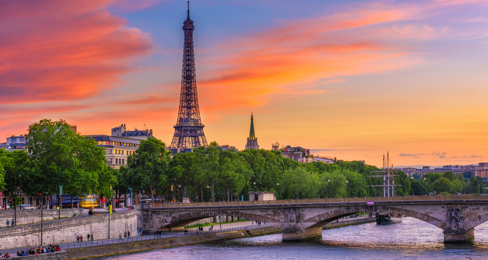 Eiffel Tower at sunset