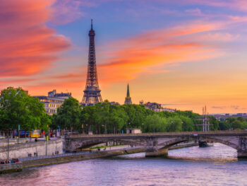 Eiffel Tower at sunset