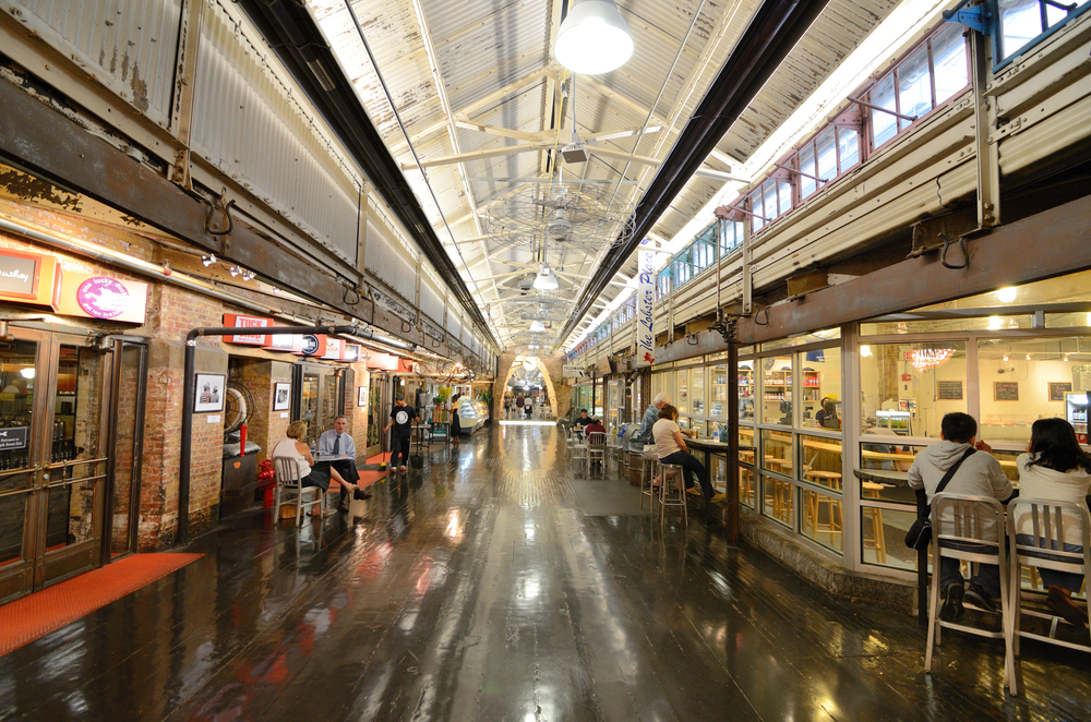 The inside of Chelsea Market during a non-busy time