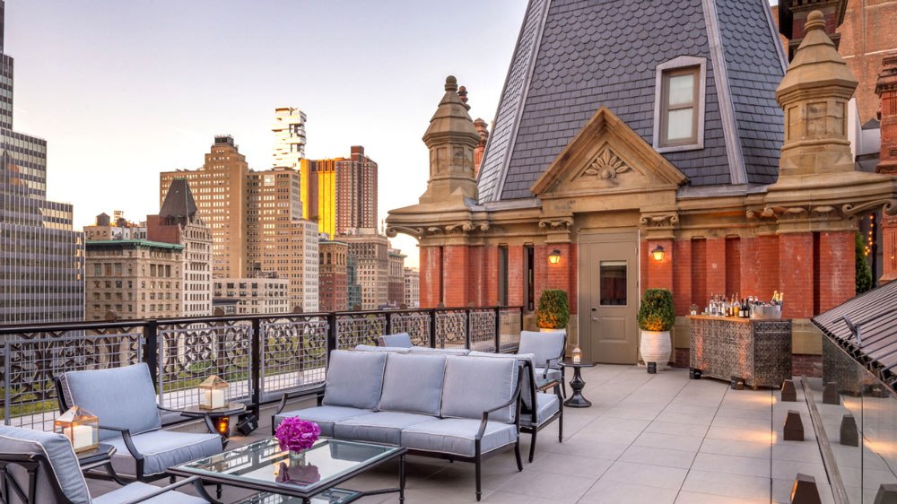 Rooftop during sunset in the beekman hotel