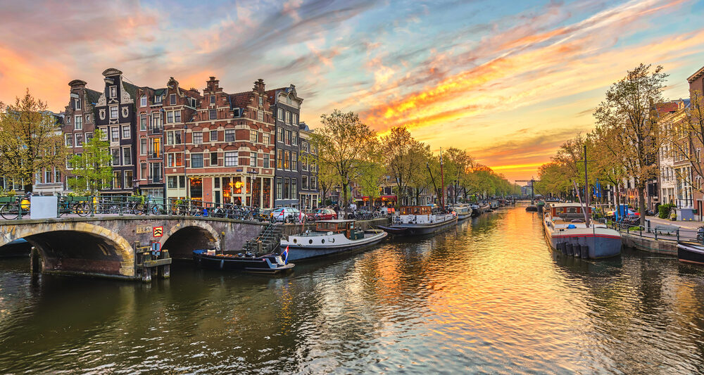 3 Days in Amsterdam Canal at Sunset