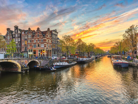 3 Days in Amsterdam Canal at Sunset