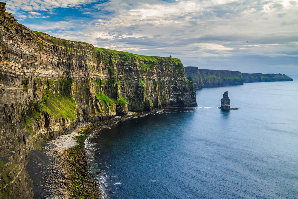 The dramatic drop into the sea is one reason the Cliffs of Moher are a beautiful place in Ireland