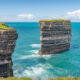 Sea stack at Downpatrick Head on a clear day in Ireland.