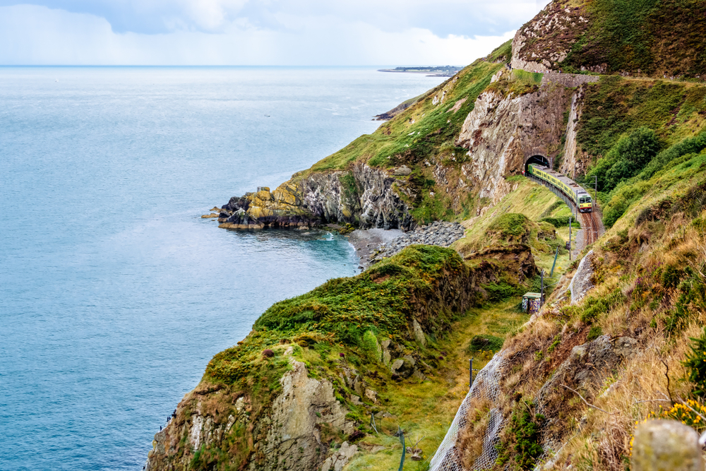 train on Bray coastal trail