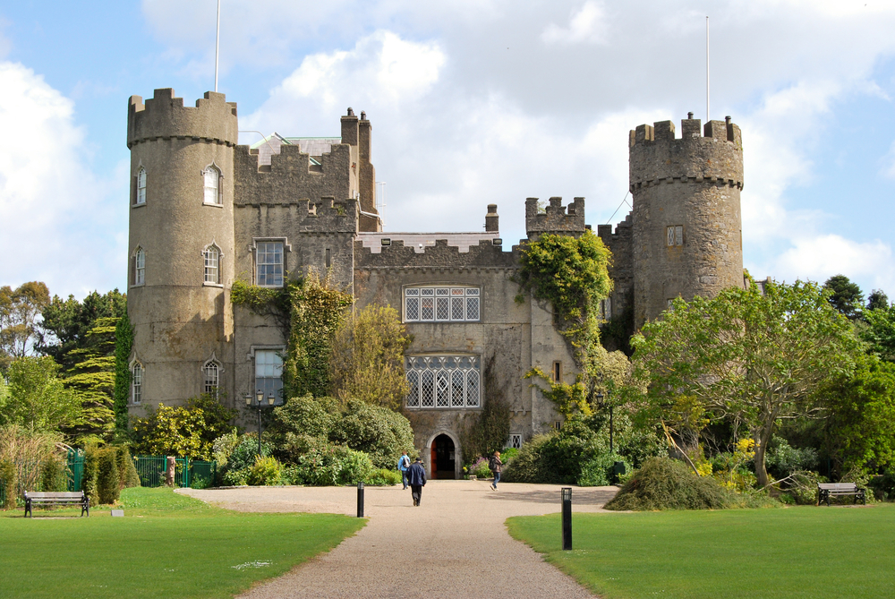 in-tact historic castle and walkway leading to it