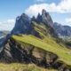 The iconic Seceda Ridge in italian Dolomites.