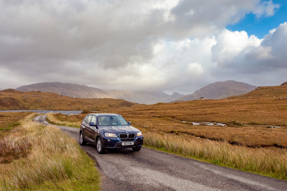 Scotland Road Trip Car on Road