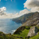 The Slieve League Cliffs jutting out of the sea beneath.