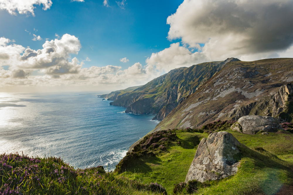 Incredible Slieve League Cliffs towering over the ocean.